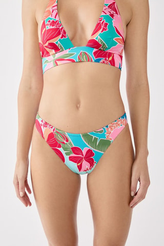 Slip bikini Hibiscus - Turchese