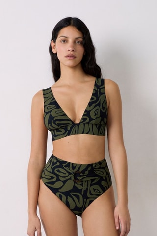 Slip bikini a vita alta Pipa - Verde scuro