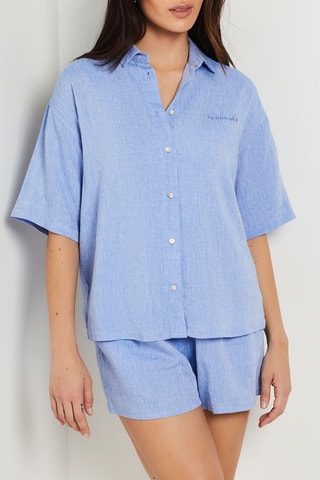 Camicia in lino - Azzurro
