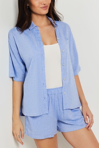 Camicia in lino - Azzurro