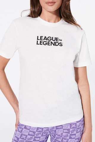 T-shirt pigiama League of Legends in cotone bio Playlegendiz - Bianco - Undiz