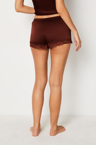 Shorts pigiama in seta Milky - Bordeaux
