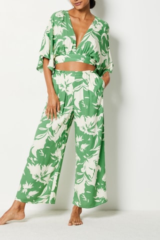 Pantaloni pigiama a vita alta - Verde chiaro