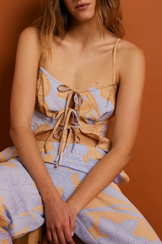 Crop top pigiama - Celeste