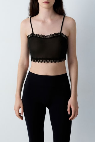 Crop top Embleme - Nero