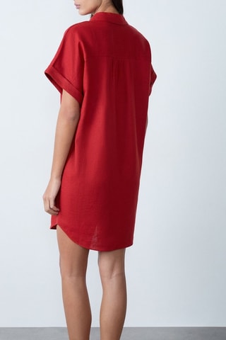 Abito taglio dritto in lino Essentiel - Rosso
