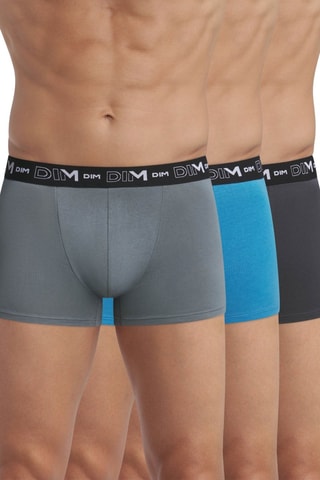 3 parigamba Coton Stretch - Grigio scuro, cobalto e nero  - Dim