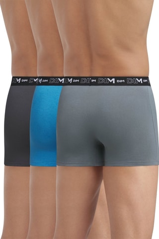 3 parigamba Coton Stretch - Grigio scuro, cobalto e nero  - Dim