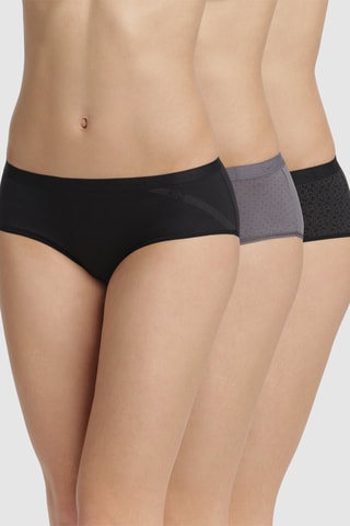 3 culotte Les Pockets - Nero e grigio - Dim