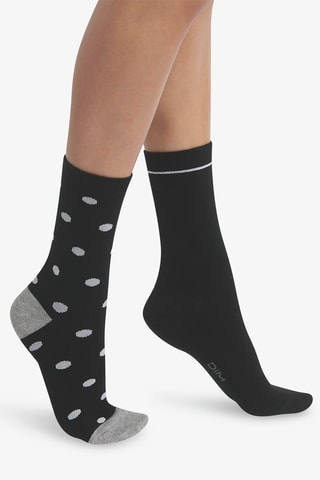8 paia di calze Coton Style - Nero  - Dim