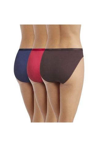 3 slip Les Pockets Ecodim - Marrone e rosso  - Dim