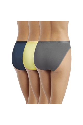 3 slip Les Pockets Ecodim - Grigio scuro e giallo  - Dim