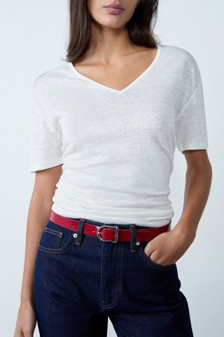 T-shirt in lino Modern Feminity - Ecrù