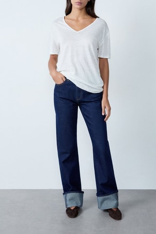 T-shirt in lino Modern Feminity - Ecrù