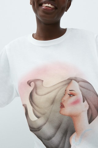 T-shirt in cotone bio Pocalliz - Ecrù