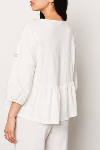 Blusa Capsule Broderie - Bianco e rosa
