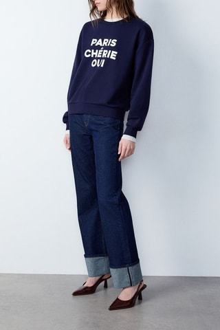Felpa Essentiel - Navy e bianco