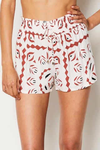 Shorts Surie - Rosso mattone e bianco