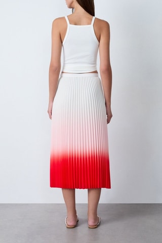 Gonna plissé dip and dye Essentiel - Bianco e rosso