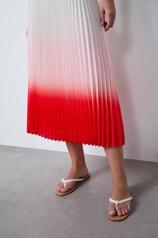 Gonna plissé dip and dye Essentiel - Bianco e rosso
