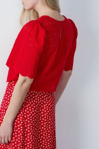 Gonna taglio dritto Capsule Fleurs - Rosso