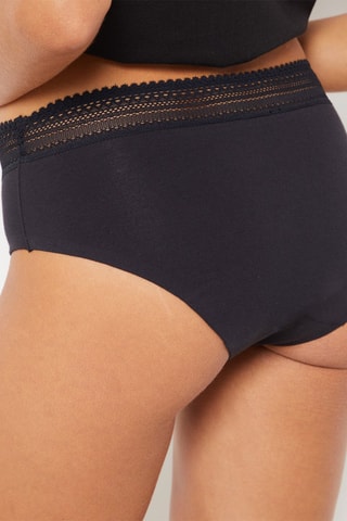 Slip mestruale in cotone bio Celia - Flusso medio - Nero