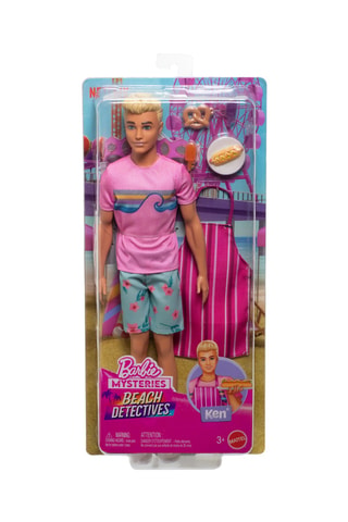 Bambola Ken Mysteries Beach Detectives Barbie - 6 accessori - Da 3 anni - Modello casuale
