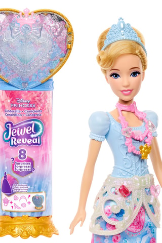 Cofanetto bambola Cenerentola Jewel Reveal Disney - 10 pezzi - Da 3 anni