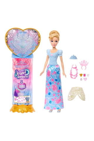 Cofanetto bambola Cenerentola Jewel Reveal Disney - 10 pezzi - Da 3 anni