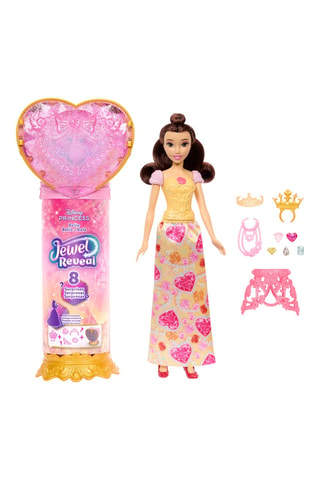 Cofanetto bambola Belle Jewel Reveal Disney - 10 pezzi - Da 3 anni