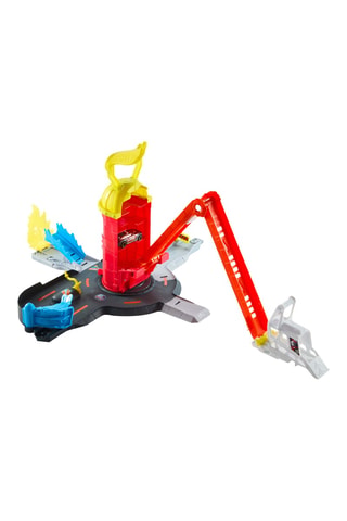 Cofanetto caserma dei pompieri con pista per auto Hot Wheels - Da 4 anni