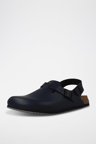 Leren Clogs Tokyo - Marineblauw - Smal