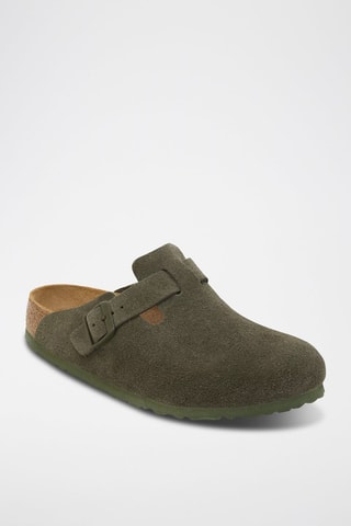 Leren Clogs Boston - Groen - Smal