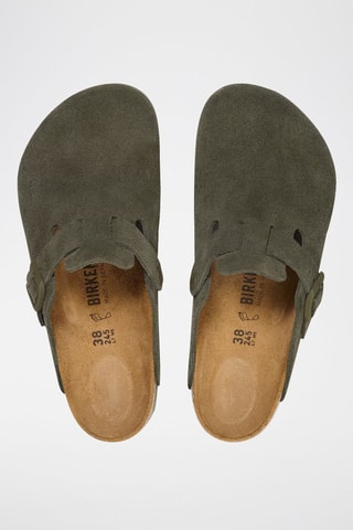 Leren Clogs Boston - Groen - Smal