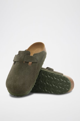 Leren Clogs Boston - Groen - Smal
