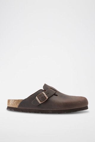 Leren Clogs Boston - Bruin - Smal