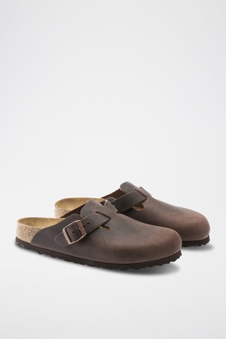 Leren Clogs Boston - Bruin - Smal