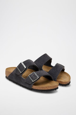 Nubuck Muiltjes Arizona - Grijs - Smal