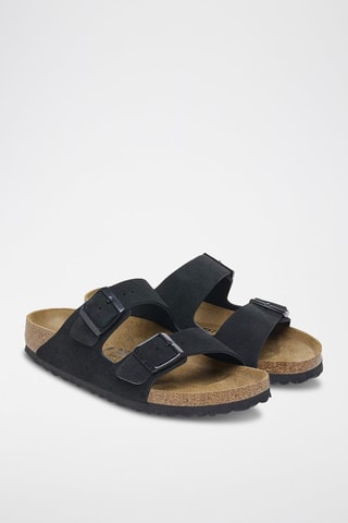 Nubuck Muiltjes Arizona - Zwart - Smal