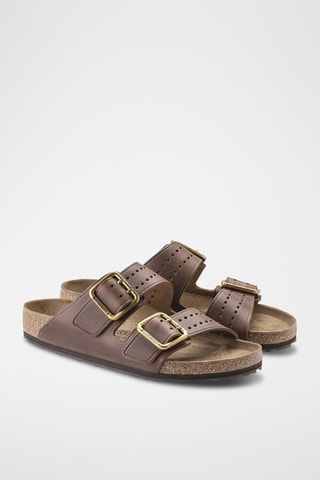 Leren Muiltjes Arizona - Bruin - Smal