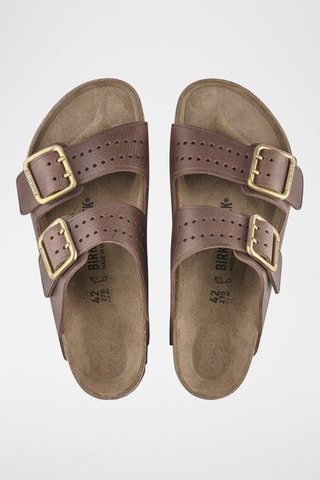 Leren Muiltjes Arizona - Bruin - Smal
