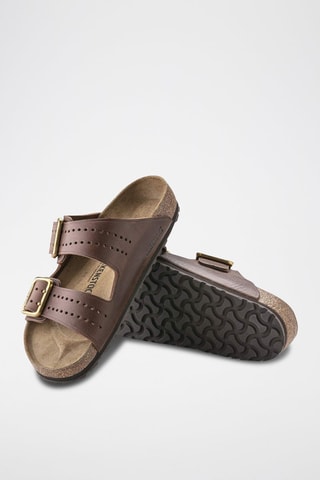 Leren Muiltjes Arizona - Bruin - Smal