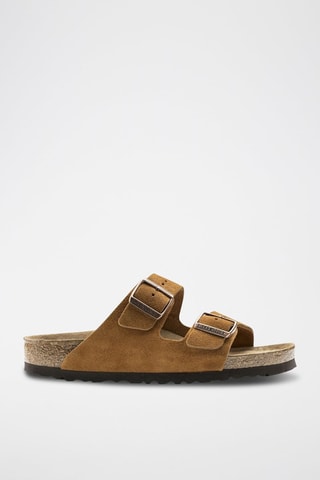 Nubuck Muiltjes Arizona Soft Footbed - Camel - Smal