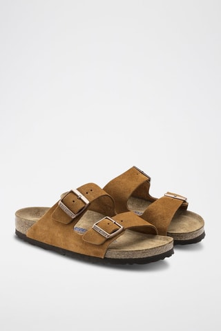 Nubuck Muiltjes Arizona Soft Footbed - Camel - Smal