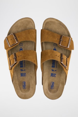 Nubuck Muiltjes Arizona Soft Footbed - Camel - Smal