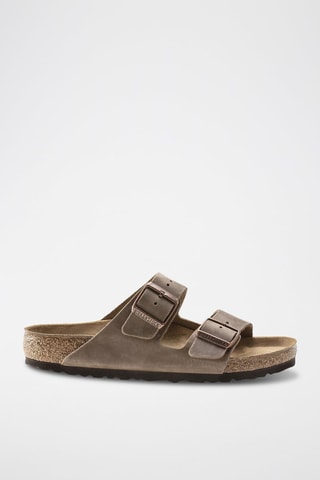 Leren Muiltjes Arizona - Taupe - Smal