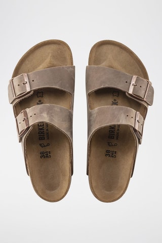 Leren Muiltjes Arizona - Taupe - Smal