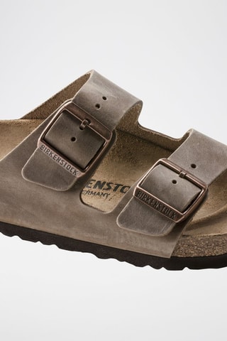Leren Muiltjes Arizona - Taupe - Smal