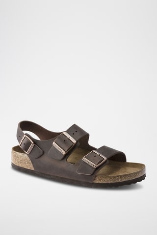 Leren Sandalen Milano - Bruin - Smal