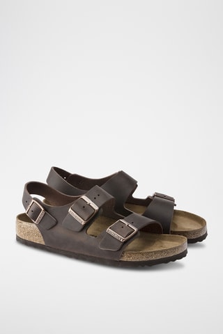 Leren Sandalen Milano - Bruin - Smal